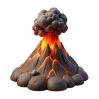 stunning abstract A volcanic eruption spewing lava and ash, dramatic lighting, realistic style 4K png