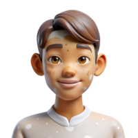 vibrant contemporary Portrait of a person with vitiligo, showcasing their unique skin patterns, lit by soft, diffused light, in a naturalistic, photographic style high resolution png