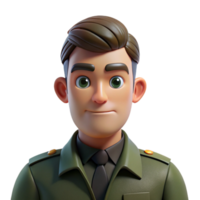 wonderful artistic Portrait of a man with a strong jawline and determined expression, wearing a military uniform, lit by harsh, direct light, in a photorealistic style 4K png