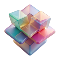 serene creative A dynamic composition of overlapping, translucent planes in pastel colors, creating a sense of layering and transparency, in a minimalist, geometric abstraction style detailed png