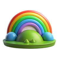 beautiful rustic A rainbow arcing over a lush green valley, vibrant colors, photorealistic style, natural lighting premium png