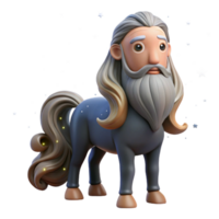 extraordinary artistic A wise centaur with a long, flowing beard, gazing at a celestial constellation, under a starry night sky, in a classical, romantic style high resolution png