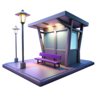 impressive artistic A desolate bus stop in a deserted urban landscape, dim twilight lighting, melancholic atmosphere, surreal style authentic png