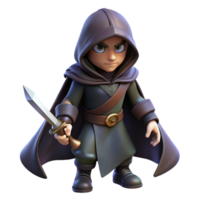 magnificent rustic A cunning rogue with a hooded cloak and a gleaming dagger, sneaking through the shadows. Dark fantasy style, low-key lighting authentic png