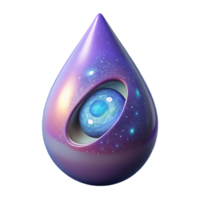 wonderful vintage A single, luminous teardrop containing a miniature galaxy falling from a celestial eye, in a surreal, cosmic art style high quality png