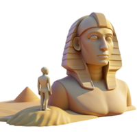 impressive classic A mysterious sphinx with a lion's body and a human head, gazing into the distance, soft desert lighting, enigmatic and mystical style authentic png