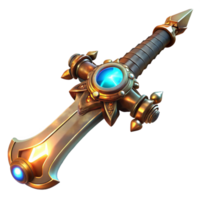 wonderful minimalist Steampunk sword, intricate engravings, glowing energy core in the hilt, held aloft, dramatic lighting, highly detailed, cinematic exclusive png