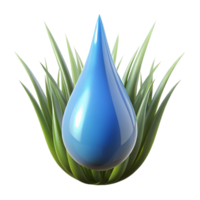 stunning classic A single, perfect raindrop hanging from a blade of grass, reflecting the surrounding environment, macro photography, soft lighting professional png