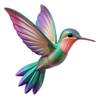 dramatic artistic A tiny hummingbird hovering near a flower, its iridescent wings a blur of motion. Macro photography with a shallow depth of field detailed png