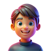 serene classic Portrait of a person with a playful smile and mischievous eyes, illuminated by bright, colorful lights, in a pop art style original png
