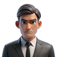 vibrant rustic Portrait of a man with a stern expression, wearing a suit and tie, lit by harsh, directional light, in a noir style 4K png