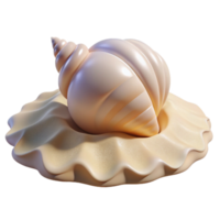 elegant creative A seashell resting on white sand, soft, diffused lighting, minimalist style 4K png