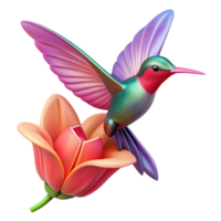 serene vintage A tiny hummingbird hovering near a vibrant flower, wings blurred in motion, captured in macro photography style with shallow depth of field high resolution png