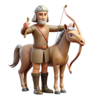 magnificent abstract A wise old centaur with a human torso and a horse's body, holding a bow and arrow, soft forest lighting, peaceful and wise style 4K png