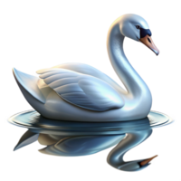 beautiful rustic A graceful swan gliding across a calm lake, its reflection shimmering in the water. Elegant, serene style high quality png