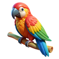 extraordinary vintage A colorful macaw parrot perched on a branch, its feathers a riot of vibrant hues, rendered in a bold, graphic style high resolution png