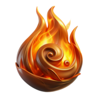 beautiful creative A powerful elemental with swirling fire and glowing embers, embodying the spirit of fire. Dramatic, high-contrast lighting. Abstract style high quality png