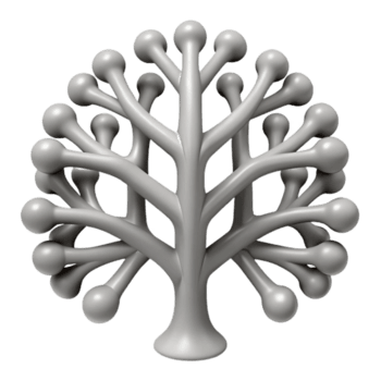 levendig klassiek een complex, fractal patroon, lijkt op een vertakking boom of rivier- delta, in een monochromatisch, grijswaarden palet, in een minimalistisch, generatief kunst stijl origineel png