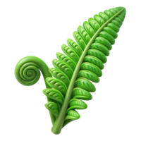 elegant abstract A lush green fern unfurling, soft diffused light, botanical illustration style original png