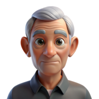 dramatic modern Portrait of an elderly man with deep wrinkles and a thoughtful expression, illuminated by a single, overhead spotlight, in a hyperrealistic style high quality png