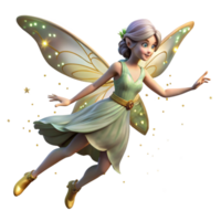 dramatic abstract A beautiful fairy with delicate wings and flowing hair, dancing in a moonlit glade, illuminated by fireflies. Victorian fairy painting style high resolution png