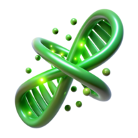 dramático minimalista uma dna Duplo hélice transformando para dentro uma binário código fluxo, brilhando com a etéreo verde luz, abstrato e estilizado Alto resolução png