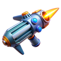 vibrant creative A futuristic weapon firing a beam of energy, powerful and destructive, sci-fi style premium png