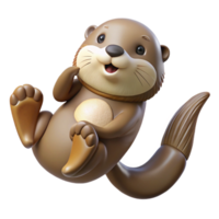 stunning abstract A playful sea otter floating on its back, holding a seashell. Soft, diffused lighting and playful pose. Wildlife photography style detailed png