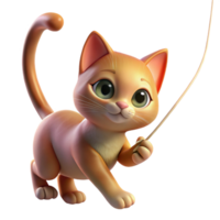 wonderful creative A playful kitten batting at a string, illuminated by soft window light, in a charming, photorealistic style exclusive png