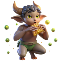 extraordinário contemporâneo uma pernicioso sátiro jogando uma panela flauta esculpido a partir de osso, cercado de vagalumes, aceso de luar, dentro uma caprichoso estilo original png