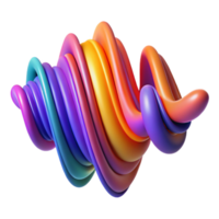 magnificent artistic An abstract representation of sound waves, using vibrant colors and flowing lines, with a dynamic, kinetic art style high resolution png
