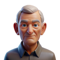 impressive creative Portrait of an elderly man with deep wrinkles and a thoughtful expression, illuminated by a single, overhead spotlight, in a hyperrealistic style high quality png