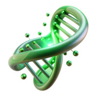 magnificent contemporary A DNA double helix transforming into a binary code stream, glowing with an ethereal green light, abstract and stylized detailed png