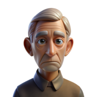 wonderful rustic Portrait of an elderly man with deep wrinkles and a thoughtful expression, lit by a single overhead spotlight, in a chiaroscuro style genuine png
