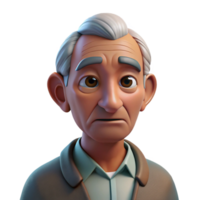 elegant contemporary Portrait of an elderly man with deep wrinkles and a thoughtful expression, lit by a single overhead spotlight, in a chiaroscuro style detailed png