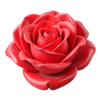 elegant creative A single rose in full bloom, vibrant red color, hyperrealistic style professional png