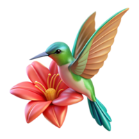 beautiful vintage A tiny hummingbird hovering near a vibrant flower, wings blurred in motion, captured in macro photography style with shallow depth of field professional png