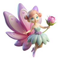 stunning abstract A whimsical fairy with delicate, butterfly wings fluttering around a blooming flower. Dreamlike style, soft focus genuine png