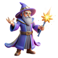 serene creative A cartoon wizard casting a spell, surrounded by magical energy, vibrant and dynamic lighting emphasizing the magical effects, illustrated in a fantastical cartoon style exclusive png