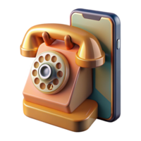 elegant minimalist A vintage rotary telephone morphing into a sleek, modern smartphone, split-screen composition, warm, nostalgic lighting, surreal style 4K png