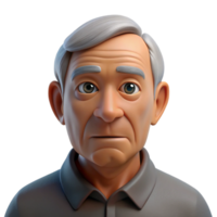 beautiful creative Portrait of an elderly man with deep wrinkles and a thoughtful expression, illuminated by a single, overhead spotlight, in a hyperrealistic style high quality png