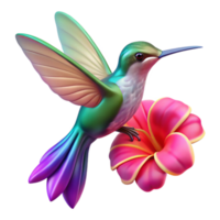 elegant abstract A tiny, iridescent hummingbird hovering near a vibrant fuchsia flower, bokeh effect, macro photography style exclusive png
