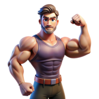 impressive vintage Portrait of a man with a powerful build, flexing his muscles, lit by dramatic, contrasting light, in a heroic style genuine png