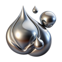 stunning abstract Liquid metal droplets merging and separating, reflecting a distorted, fragmented image of the surrounding space, in an abstract expressionist style authentic png