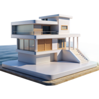 extraordinary modern Modernist house, minimalist white concrete structure, panoramic ocean view, clear midday lighting, highly detailed, Bauhaus style high quality png