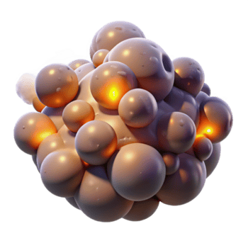 beautiful artistic A field of floating, translucent orbs, filled with swirling smoke and embers, illuminated by warm, flickering candlelight, in a mystical, ethereal style high resolution png