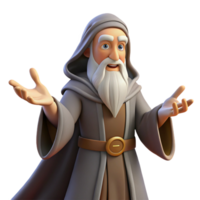 dramatic rustic A wise old wizard with a long white beard and flowing robes, casting a spell with intricate hand gestures. Renaissance painting style, soft lighting exclusive png