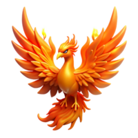 serene classic A majestic phoenix with fiery plumage rises from the ashes. Intense, fiery lighting. Symbolic art style original png