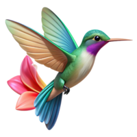 beautiful contemporary A tiny hummingbird hovering near a flower, its iridescent wings a blur of motion. Macro photography with a shallow depth of field genuine png