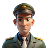 elegant classic Portrait of a man with a strong jawline and determined expression, wearing a military uniform, lit by harsh, direct light, in a photorealistic style genuine png